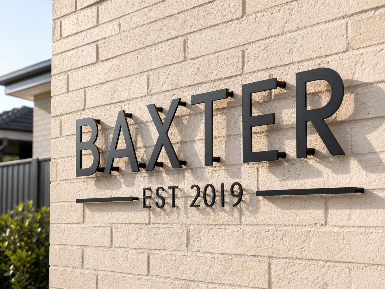 Baxter family wall sign