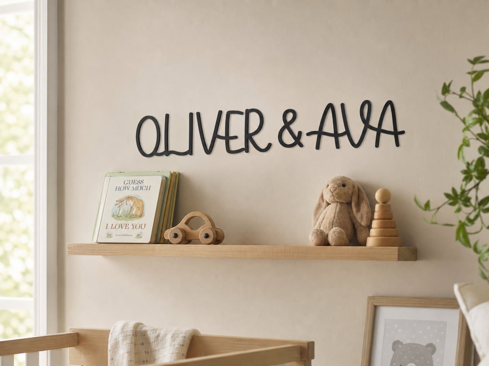 Oliver & Ava nursery sign