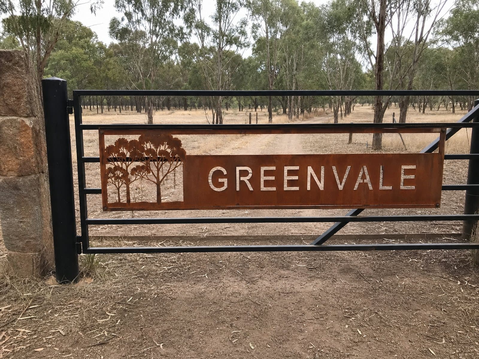 Greenvale property gate sign